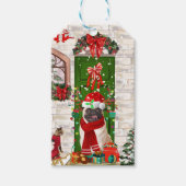 Pug Dog Kerstmis Cadeaulabel (Voorkant)