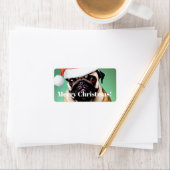 Pug Dog Kerstmis Etiket (Insitu)