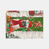 Pug Dog Kerstmis Fleece Deken (Voorkant (Horizontaal))