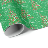 Pug Dog Kerstmis - Holiday Green Cadeaupapier (Rol Hoek)