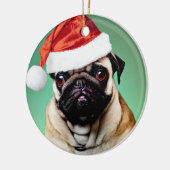 Pug Dog Kerstmis Keramisch Ornament (Links)
