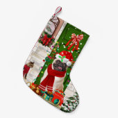 Pug Dog Kerstmis Kleine Kerstsok (Voorkant (Hangend))