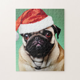 Pug Dog Kerstmis Legpuzzel