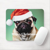 Pug Dog Kerstmis Muismat (Met muis)