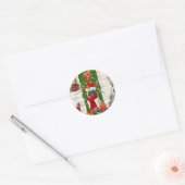 Pug Dog Kerstmis Ronde Sticker (Envelop)
