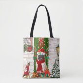 Pug Dog Kerstmis Tote Bag (Voorkant)