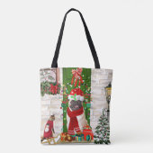 Pug Dog Kerstmis Tote Bag (Achterkant)