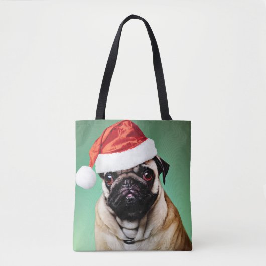 Pug Dog Kerstmis Tote Bag (Voorkant)
