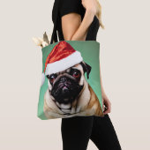 Pug Dog Kerstmis Tote Bag (Dichtbij)