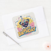 Pug Dog Kleurrijk Vierkante Sticker (Envelop)
