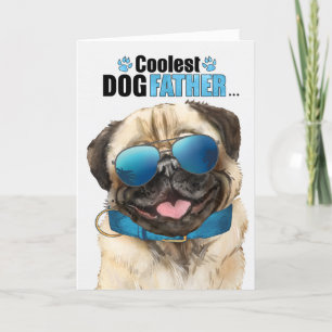 Pug Dog Koudest Dad Vaderdag Feestdagen Kaart