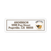 Pug Dog Life Return-adreslabels Etiket (Voorkant)