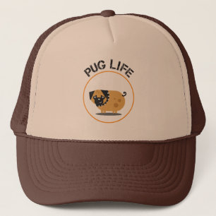 Pug Dog Life Trucker Hoed Pet
