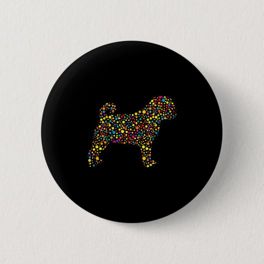 Pug Dog Lka Dot International Dot Day Ronde Button 5,7 Cm (Voorkant)