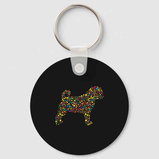 Pug Dog Lka Dot International Dot Day  Sleutelhanger (Voorkant)