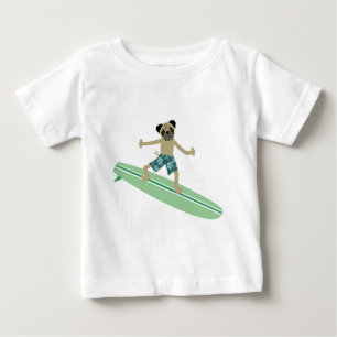 Pug Dog Longboard Surfer
