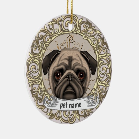 Pug Dog Loving Memory ornament (Rechts)