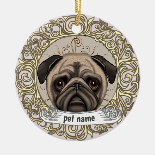 Pug Dog Loving Memory ornament (Voorkant)