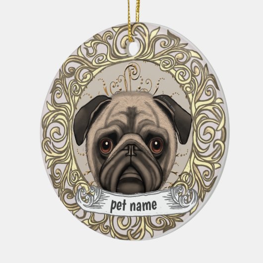 Pug Dog Loving Memory ornament (Links)