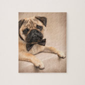 Pug Dog met Bow Stropdas Legpuzzel (Verticaal)
