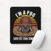 Pug dog met donuts retro design Muismat