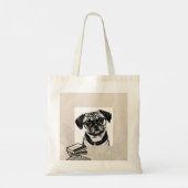 Pug Dog met Glasses and Books Tas (Achterkant)