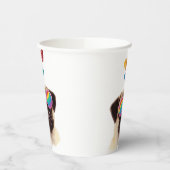 Pug Dog met Hearts Valentijnsdag Papieren Bekers (Links)