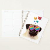 Pug Dog met Hearts Valentijnsdag Planner (Display)