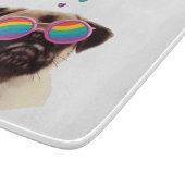 Pug Dog met Hearts Valentijnsdag Snijplank (Hoek)