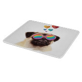 Pug Dog met Hearts Valentijnsdag Snijplank (Hoek)
