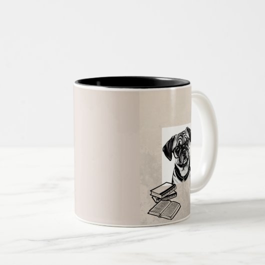 Pug Dog met Mok bril (Voorkant rechts)