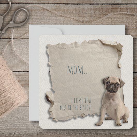 Pug Dog Mom Moederdag Kaart