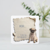 Pug Dog Mom Moederdag Kaart (Staand voorkant)