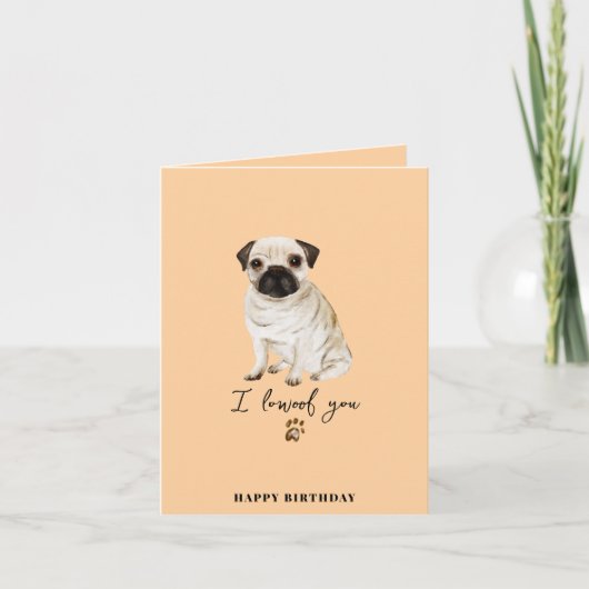 Pug Dog Mum Puppy Pets Birthday Kaart (Voorkant)