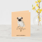 Pug Dog Mum Puppy Pets Birthday Kaart (Gele Bloem)