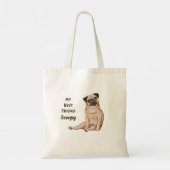 Pug Dog My Best Friend Custom Name Tote Bag (Achterkant)