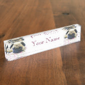 Pug Dog Naambordje (Zijkant)