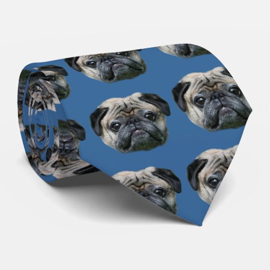 Pug Dog necktie Stropdas (Opgerold)