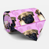 Pug dog necktie stropdas (Opgerold)