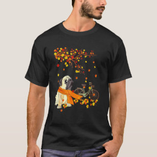 Pug Dog on Pumpkins Bicycle - Herfst in het najaar T-shirt