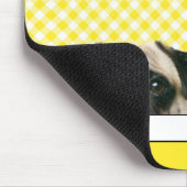 Pug Dog op Yellow Gingham Muismat (Hoek)