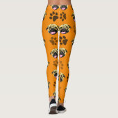 Pug Dog Oranje Leggings (Achterkant)