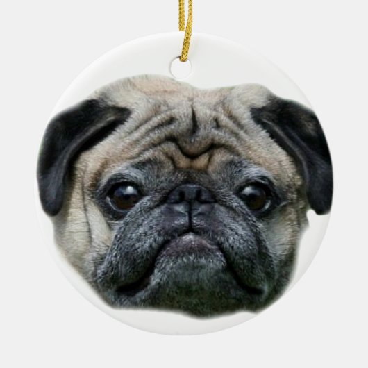 Pug dog ornamnet keramisch ornament (Voorkant)