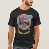 Pug Dog Owner Pixel Art T-shirt (Voorkant)