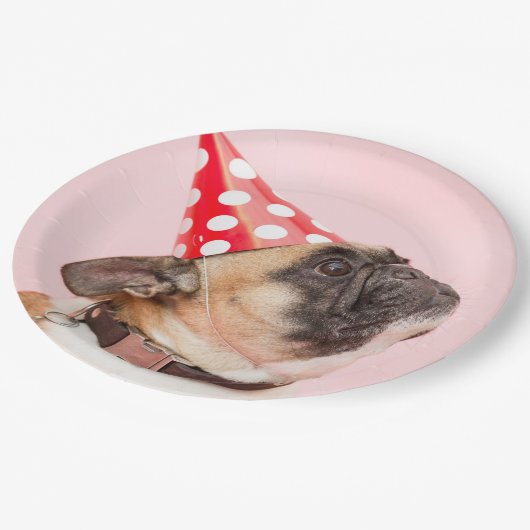 Pug Dog Party Disposable Paper Borden Papieren Bordje (Gekanteld)
