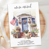 Pug Dog Patriottisch Gepersonaliseerd Huisdier Bew Aankondiging