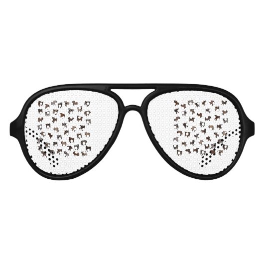 Pug dog patroon aviator zonnebril (Voorkant)