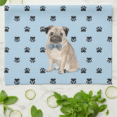Pug Dog Paw Printerpatroon Theedoek (Gevouwen)