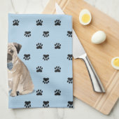 Pug Dog Paw Printerpatroon Theedoek (Quarter Fold)