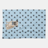 Pug Dog Paw Printerpatroon Theedoek (Horizontaal)